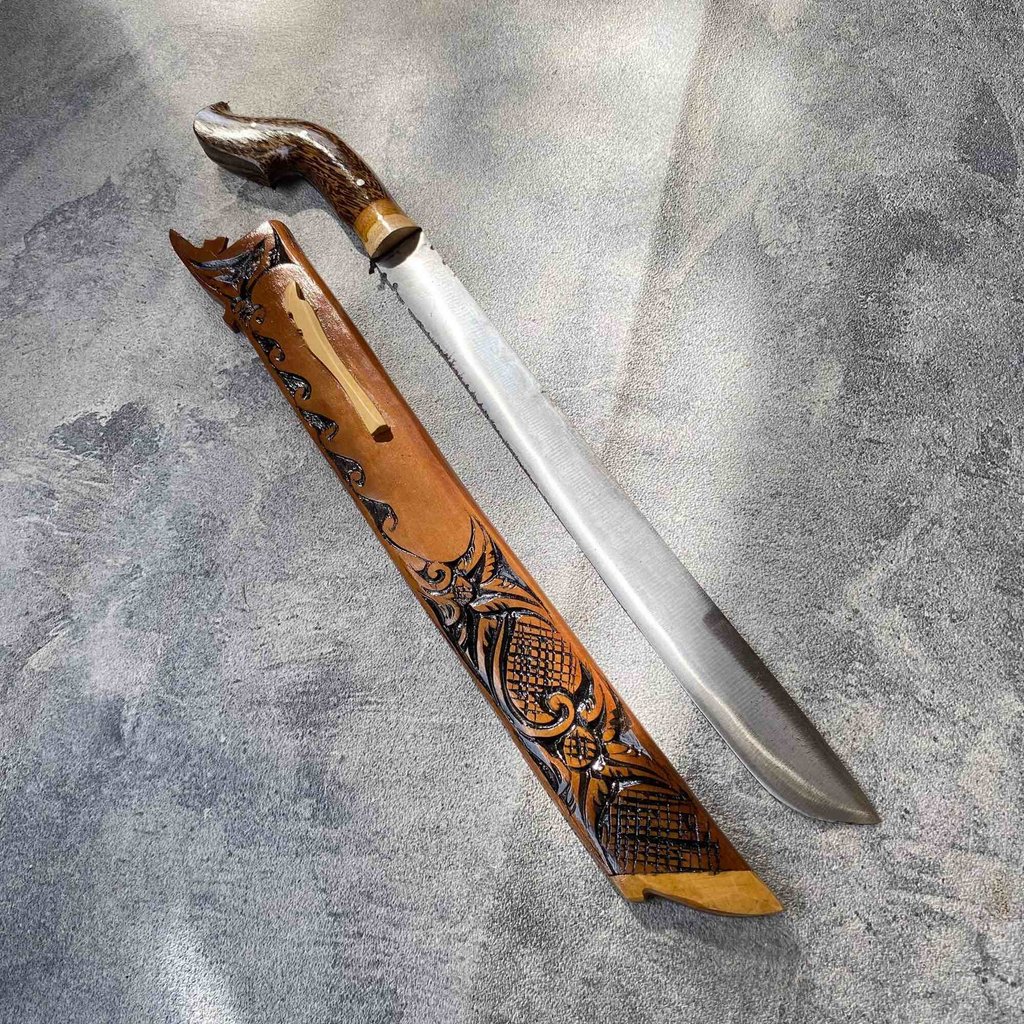 KAPTENSTORE1965 Golok Baja Tebas Ukir Panjang Baja Per Super Tajam HQ