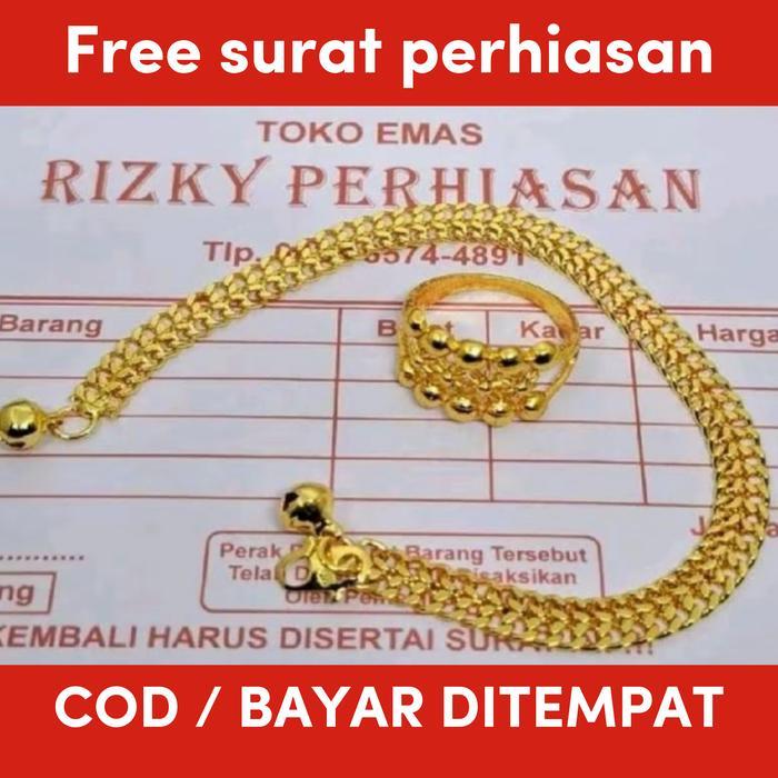gelang tikar free cincin asli Emas muda tidak muda luntur free surat - G+Ctikar