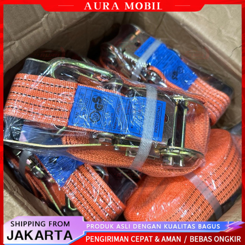 Tali track belt 6Meter 10 Meter tali ratchet tie down tali cargo kargo tali sound system 5 cm safety