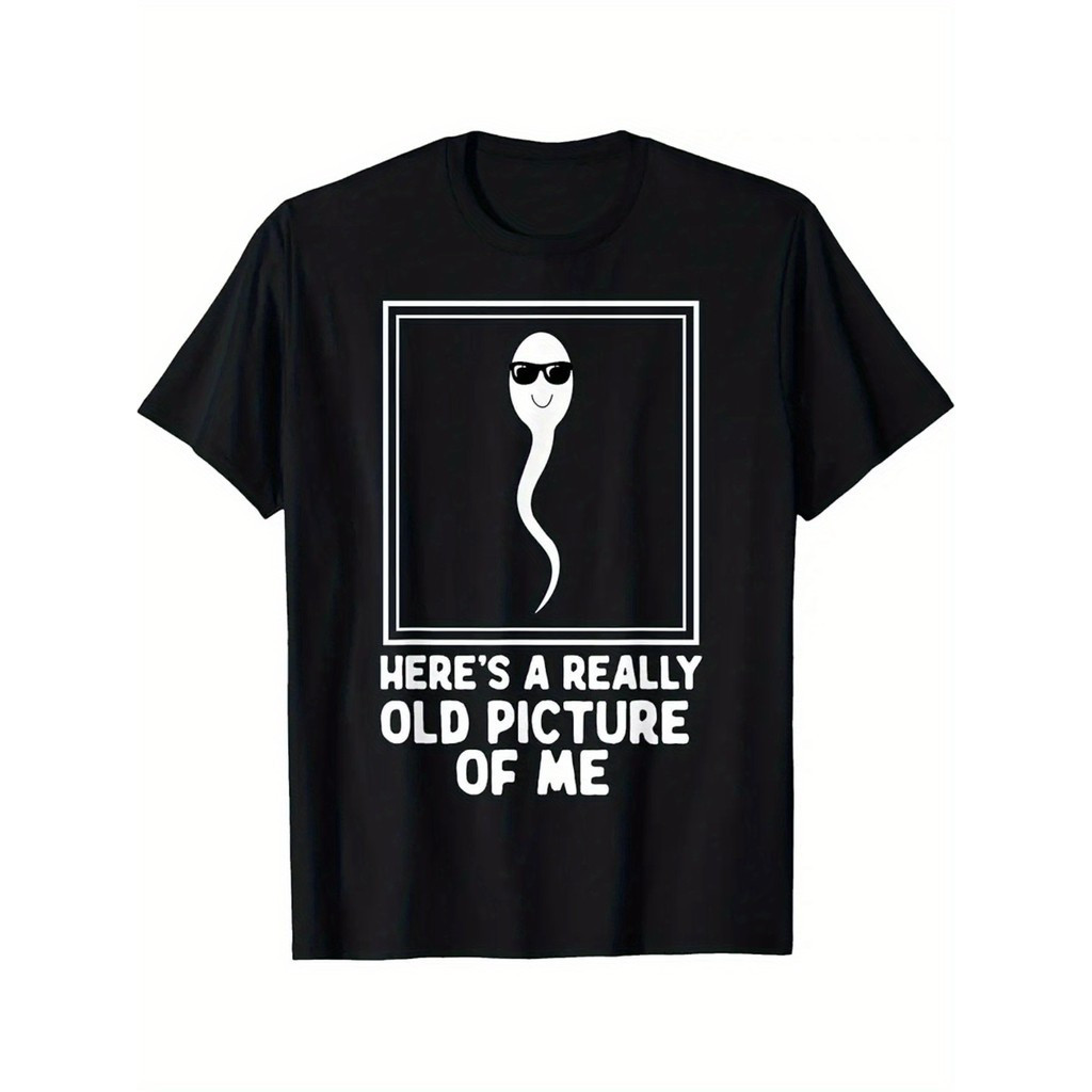 Kaos Hitam Unisex Dewasa Sperm Fit Klasik Lengan Pendek Campuran Katun Impor Ringan Atasan Santai Ul