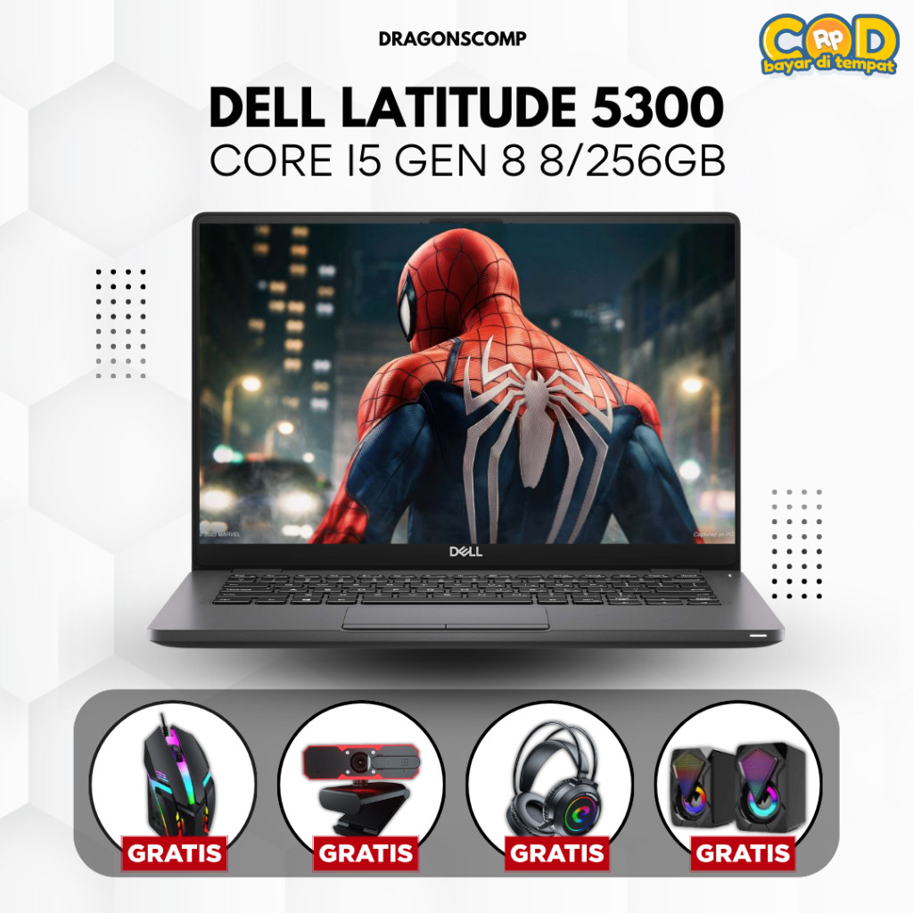 Laptop Dell Latitude 5300 Core i5 Gen 8 Ram 8GB/256GB - Laptop Second Bergaransi