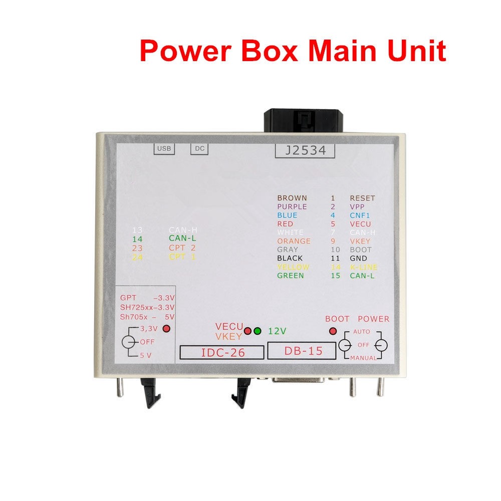 JTAG PowerBox Works Openport J2534 JTAG Power Box Connectors Full Adapters Works 3 Modes Green LED