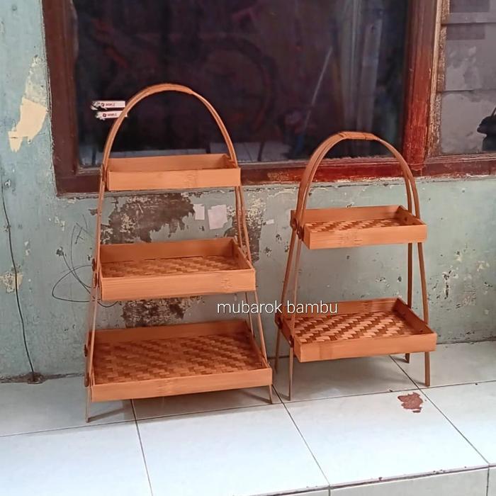 rak susun rak tampah rak bambu - susun 3