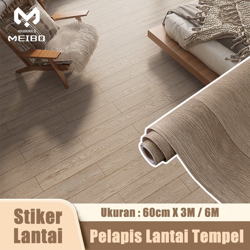 Karpet Lantai Vinyl Roll Ketebalan 300*60cm*0.5mm / Motif Kayu Bertekstur Emboss Dekorasi Lantai / V