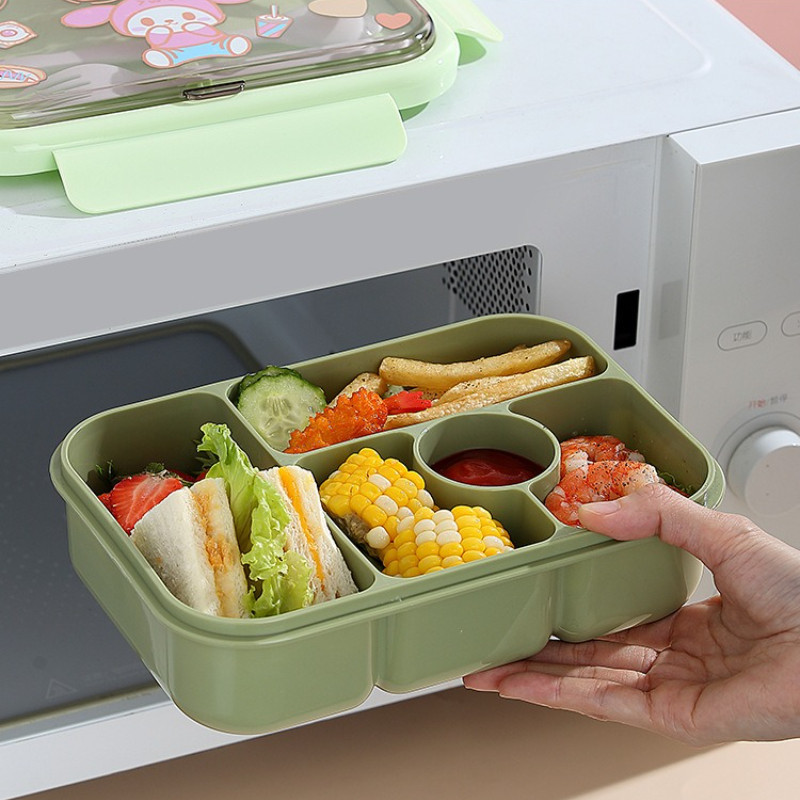GROWSIR Kotak Makan / Lunch Box Anak 5 sekat 1200ml – Bento Box Set Sendok Garpu BPA FREE