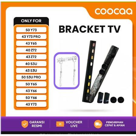 Bracket TV COOCAA - ONLY FOR 43 Y73 Pro, 43 Y65, 40 Z72, 43 Z72, 40 S3U, 43 S3U, 50S3U PRO,  50 Y65,