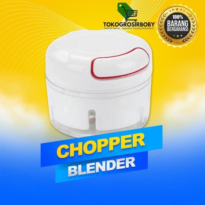 CHOPPER BLENDER TANGAN ALAT PEMOTONG BAWANG BUMBU SAYURAN MINI PUTIH