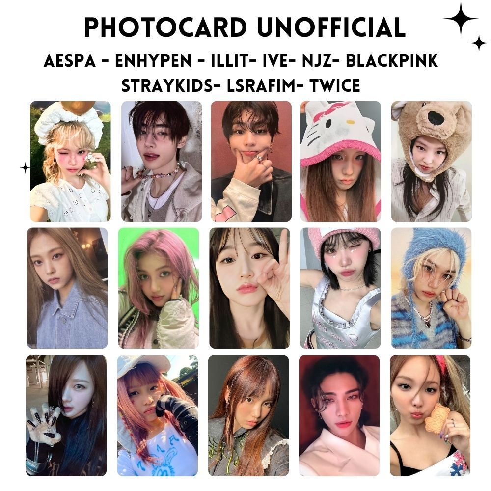 Photocard Zoom Kpop Premium Glossy aespaa twice newjeanss Enhypenn IVE Nmixx Karina potocard Premium