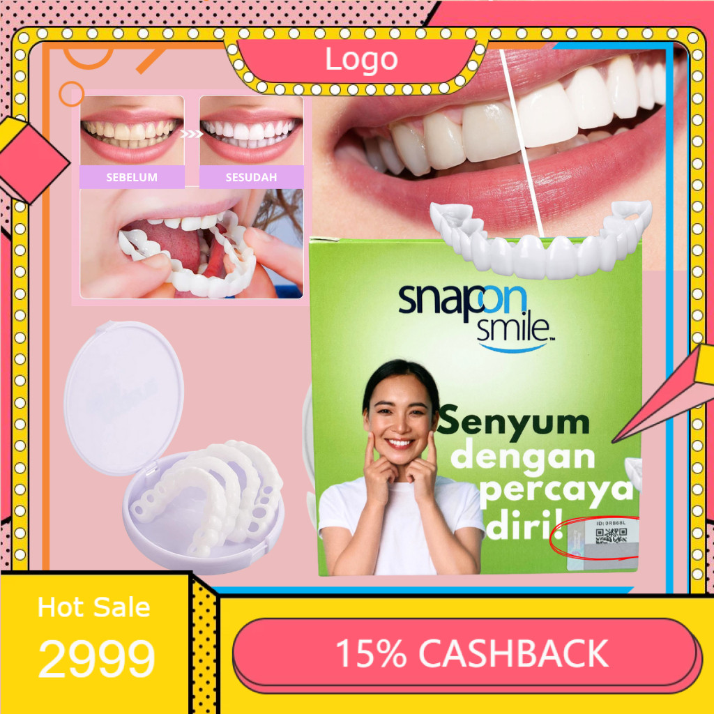 Promo Menarik!!! Gigi Palsu Silikon - Snap On Smile - Veneer Teeth Silicon Ori - Perawatan Gigi Pals