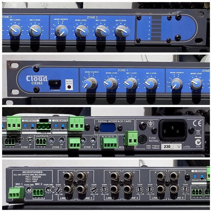 Cloud USA CX263 1U Rackmountable 3 Zone Audio Mixer Impor Bekas