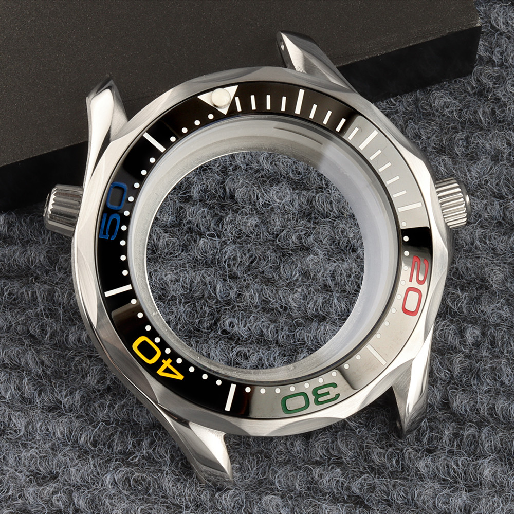 For Seamaster 300 41mm NH35 Silver Case Stainless Steel Watch Accessories Fit Seiko NH35 NH36 Moveme