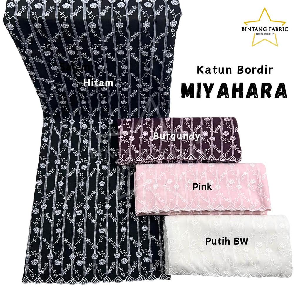 Bahan Kain Katun Cotton Bordir Embroidery Miyahara 0,5 meter
