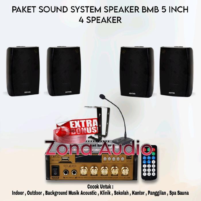 Paket Sound Cafe Resto Panggilan Speaker BMB 5 Inch 4 Speaker Original ( Mini 2 )