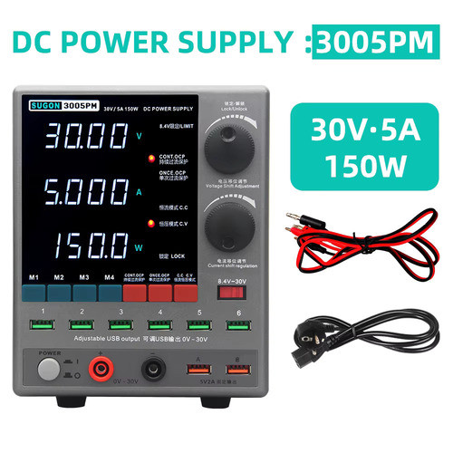 Power Supply Digital SUGON 3005PM 30V 5A | DC Power Supply Presisi 150W