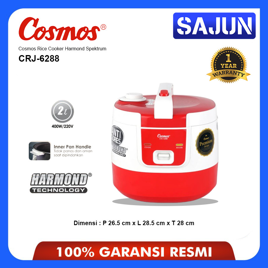Cosmos Rice Cooker Harmond Spektrum CRJ-6288 Mejikom 2 Liter Anti Gores Garansi Resmi Cosmos Rice Co