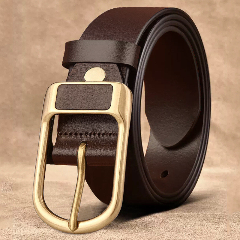 Sabuk Retro Pria Sabuk Kulit Sapi Asli