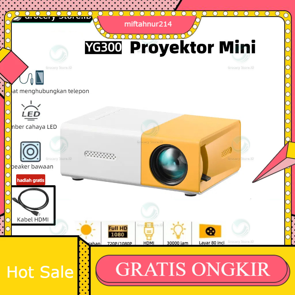 Proyektor mini YG300 Portable Led mini Proyektor hp mini Home Theater Proyektor