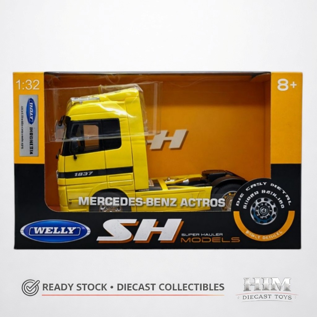 Diecast 1:32 Welly Mercedes Benz Actros - Yellow