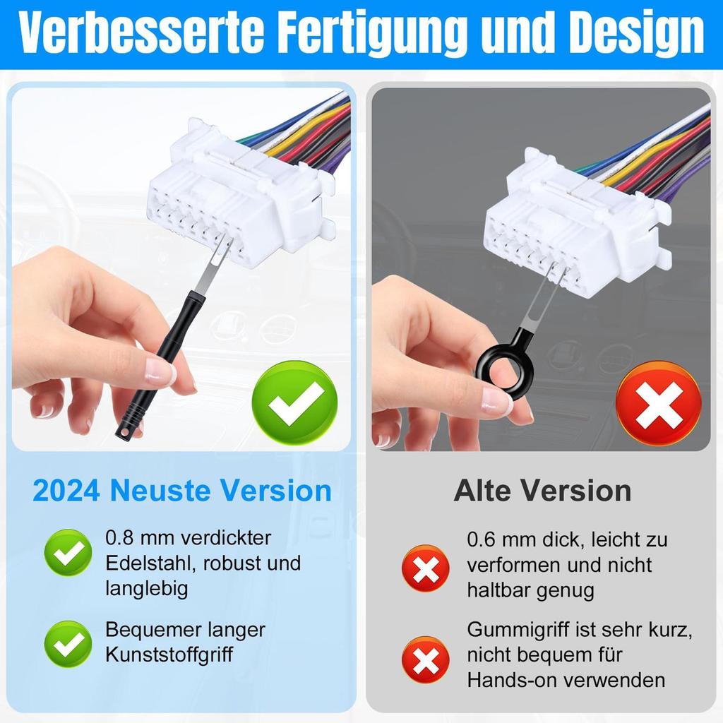 30pcs Terminal Removal Tool Kit Pin Removal Tool Terminal Ejector Kit Wire Terminal Release Automobi