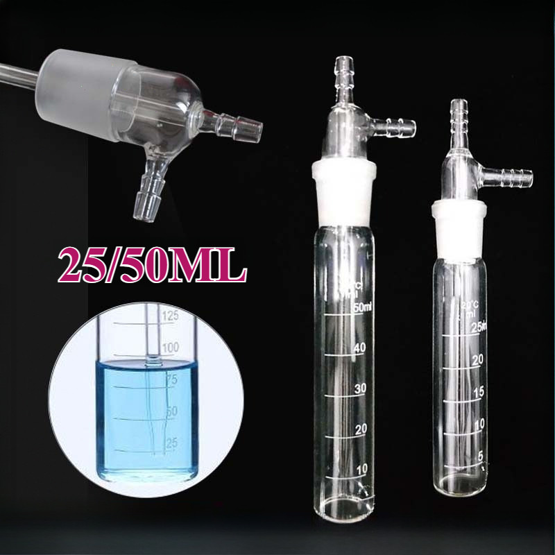 Midget 25ml 50ml Midget Impinger Tabung Pengambilan Sampel Gas Kaca Impinger Tanpa Skala