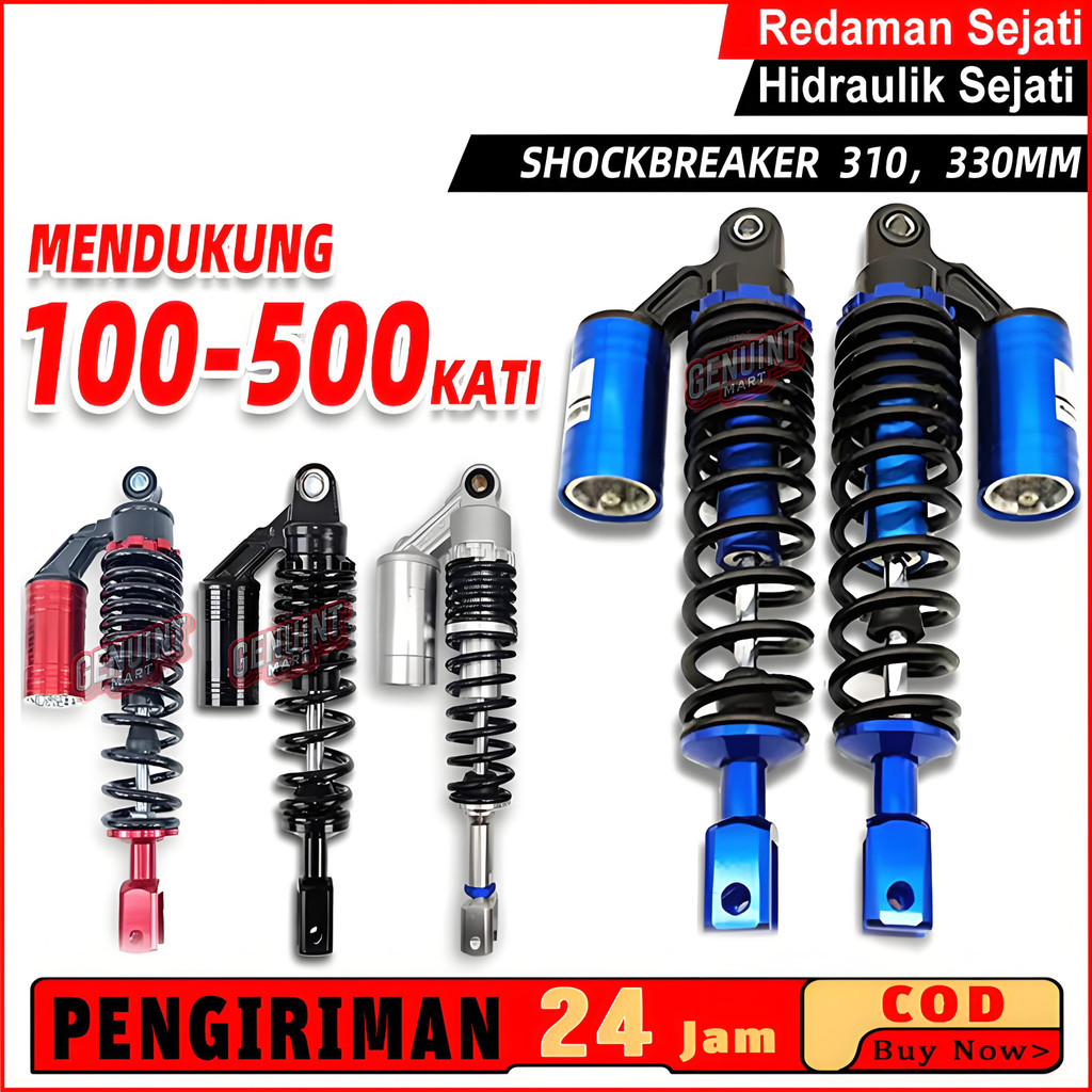 ( Elvonik ) Shockbreaker Tabung Atas 310MM 330MM Belakang Motor Matic Shock Motor Adjustable Empuk N