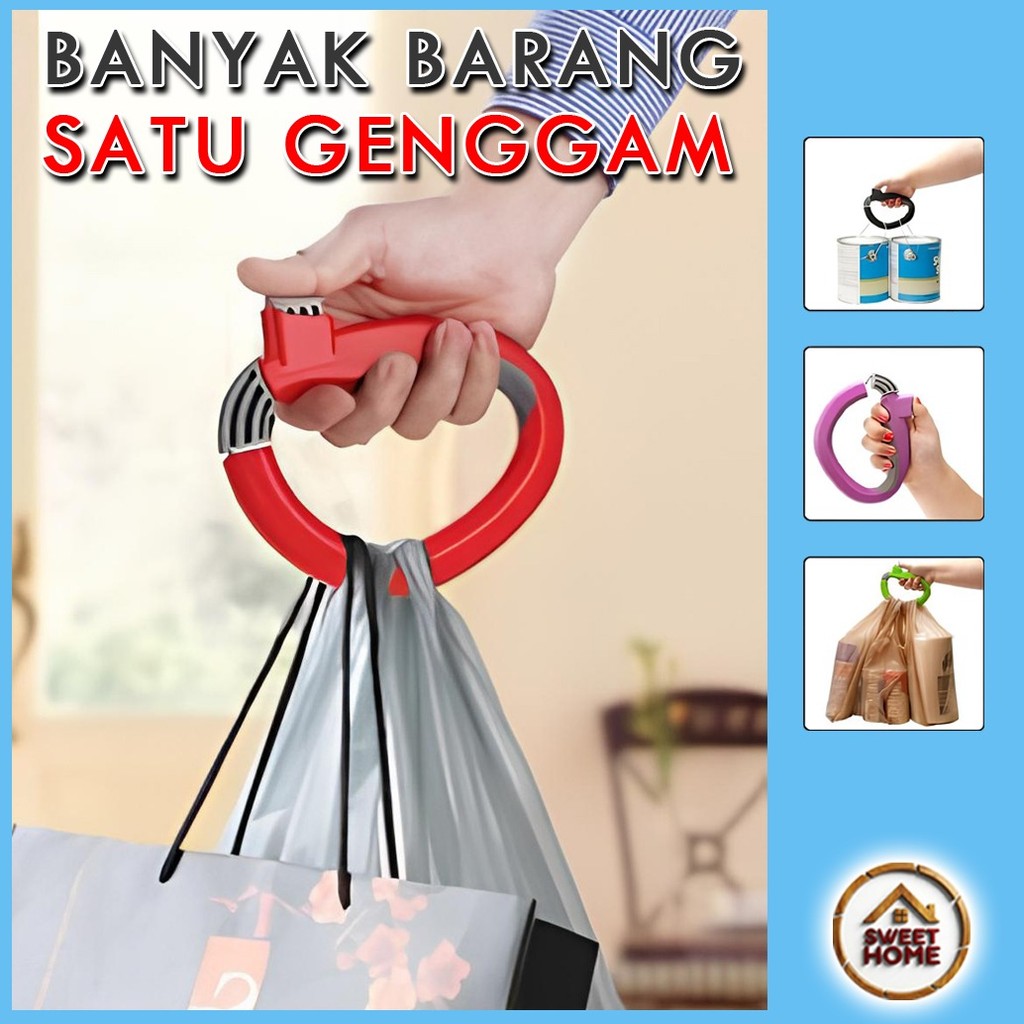 Pegangan Kantong Plastik One Trip Grip Serbaguna /Pegangan Pembawa Tas Kantong Plastik Belanja / pla