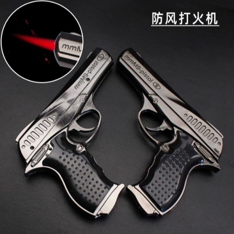 Korek Api Pistol Bareta M9 Bahan Besi - mancis pistol m9 Gas Full Steel