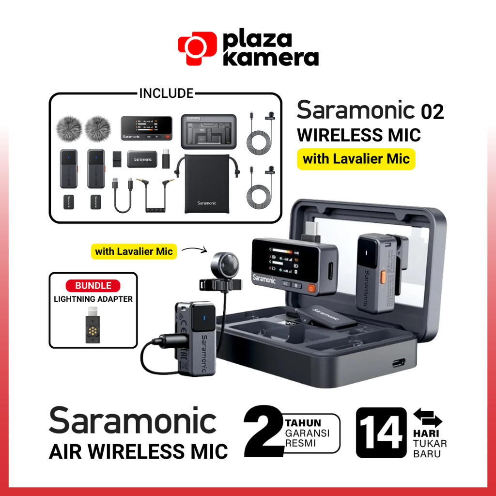 Saramonic AIR Mic Wireless Mic Podcast Mikrofon Nirkabel Pocket Sized Wireless Microphone