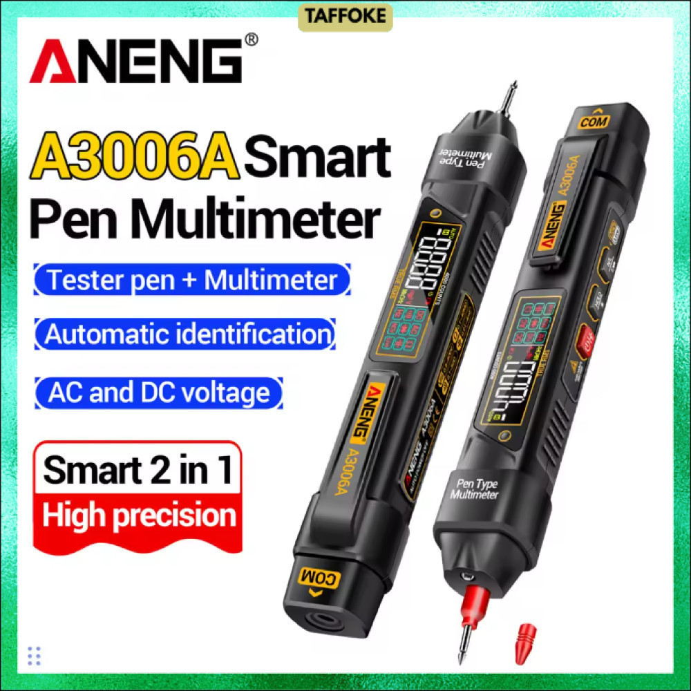 ANENG Digital Multimeter Tespen 2in1 Tester AC Voltage NCV 4000 Count - A3006A