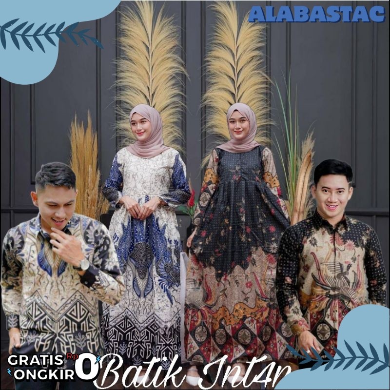 BAJU BATIK COUPLE PASANGAN//GAMIS COUPLE BAHAN POLIMIKRO