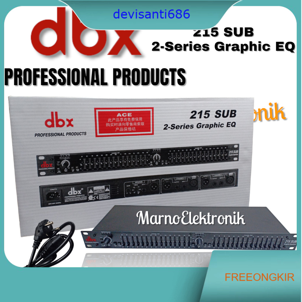 Equalizer DBX 215 + Subwoofer DBX215 Sub DBX-215 Plus Subwoofer Grade A Original