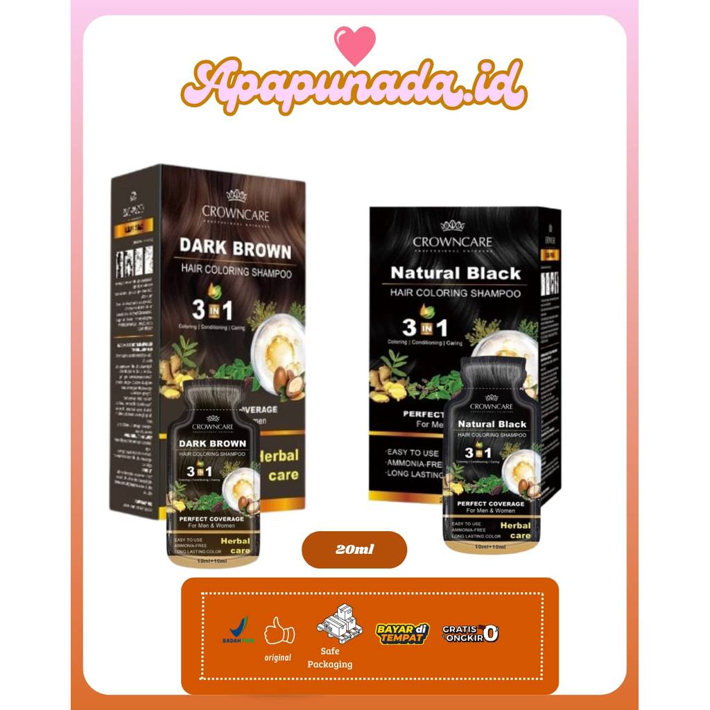 CrownCare Bubble Hair Coloring shampoo20ML SACHET