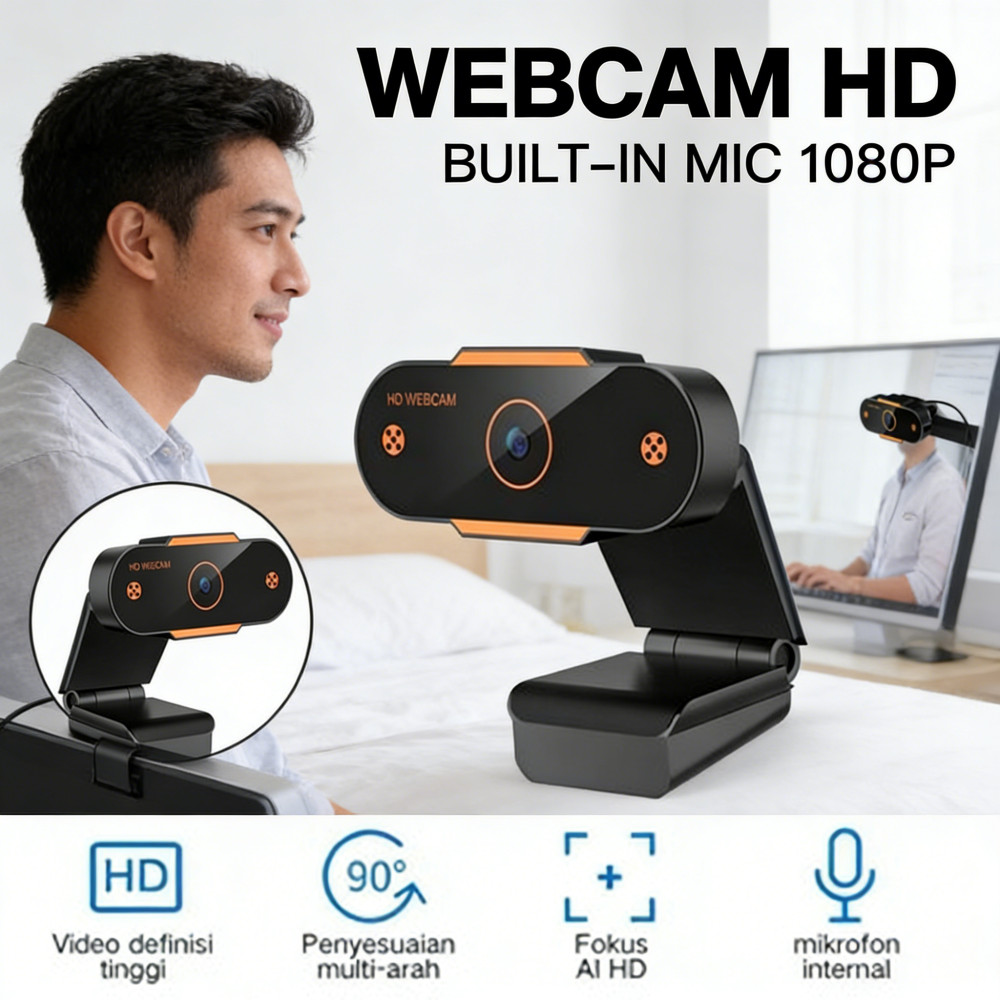 Kamera Online untuk PC, Kamera Konferensi Kamera, Kamera Langsung USB Mikrofon, Kantor Rapat, Kamera