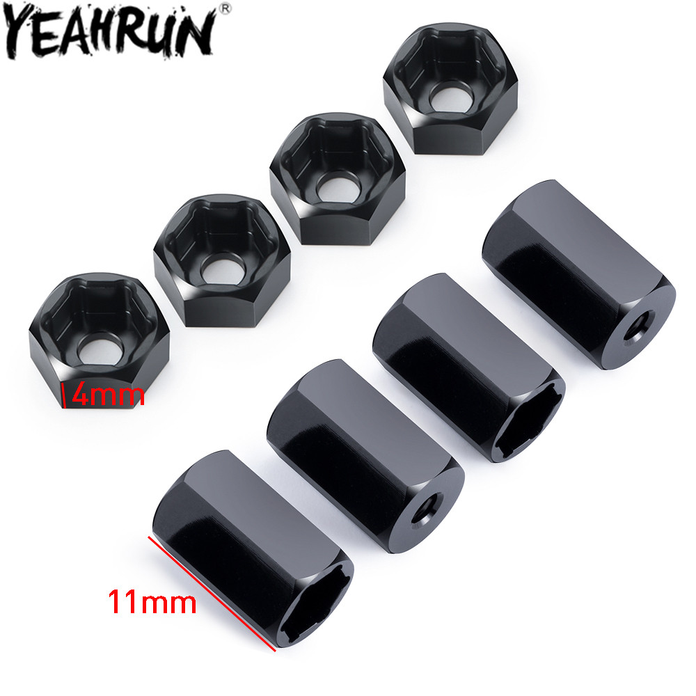 YEAHRUN Aluminum Alloy 5mm to 7mm Hex Wheel Hub Adapter Conversion for WPL D12 1/10 SCX24 Wheels on 