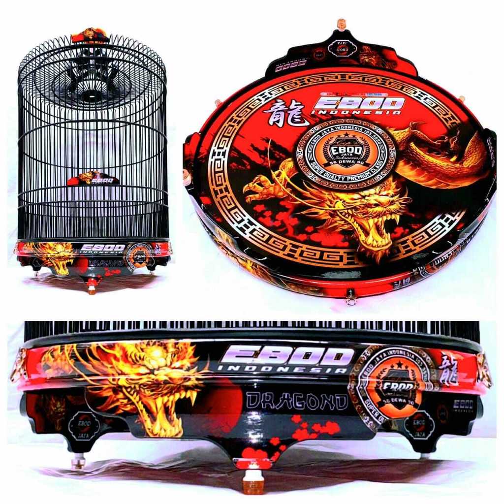 Sangkar Murai Ebod Jaya PVC Water Decal No 2 Fullset Dragon gold