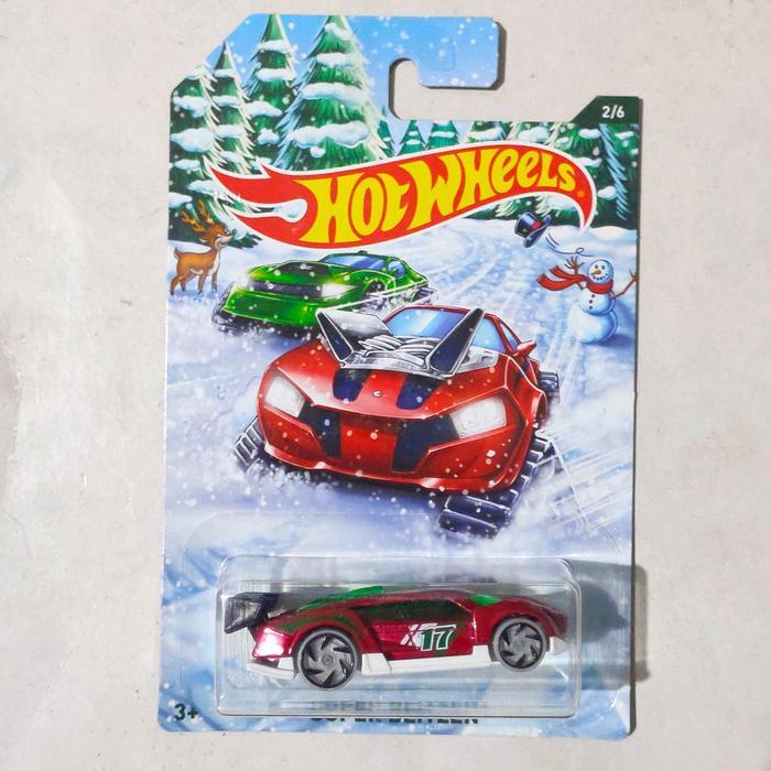 Mainan Hot Wheels Super Blitzen merah 2018 Winter Christmas Holiday Hot Rod rare