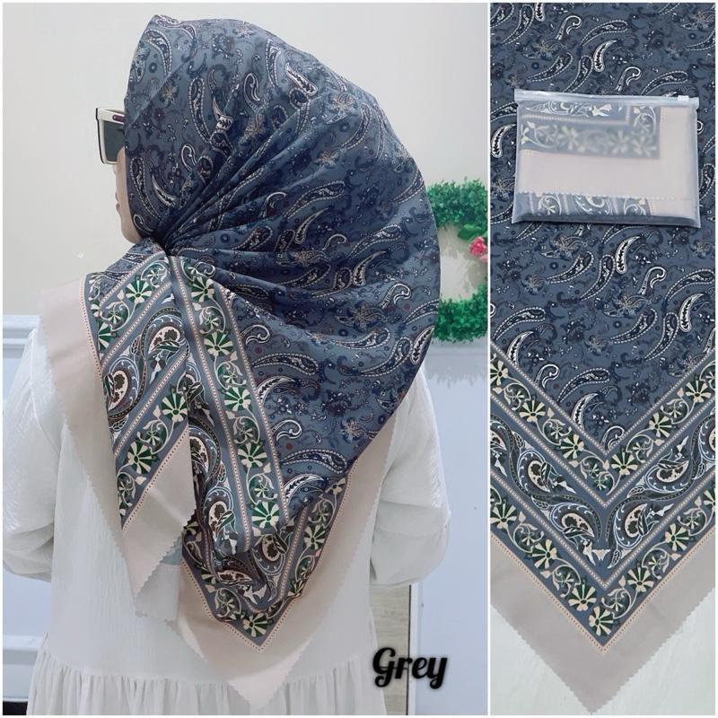 Hijab segiempat voal motif  turki free Pouch cantik/hijab motif viral Turki
