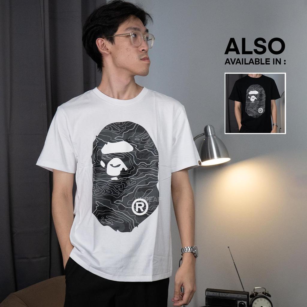 BAPE Layered Line Camo Big Ape Head Tshirt Tee Authentic / Baju Kaos BAPE Original