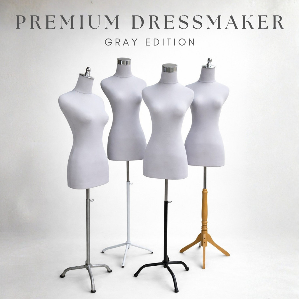 Manekin Premium Gray / Patung Baju DressMaker Wanita Warna Abu-Abu