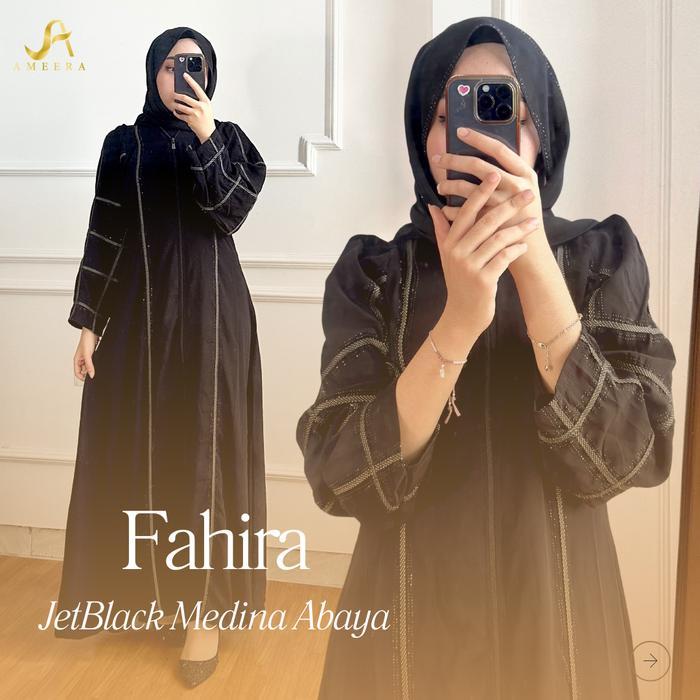 Diskon Spesial Ramadhan [BISA COD | HANYA ABAYA] Fahira JetBlack Abaya - abaya hitam glamour Muslim 