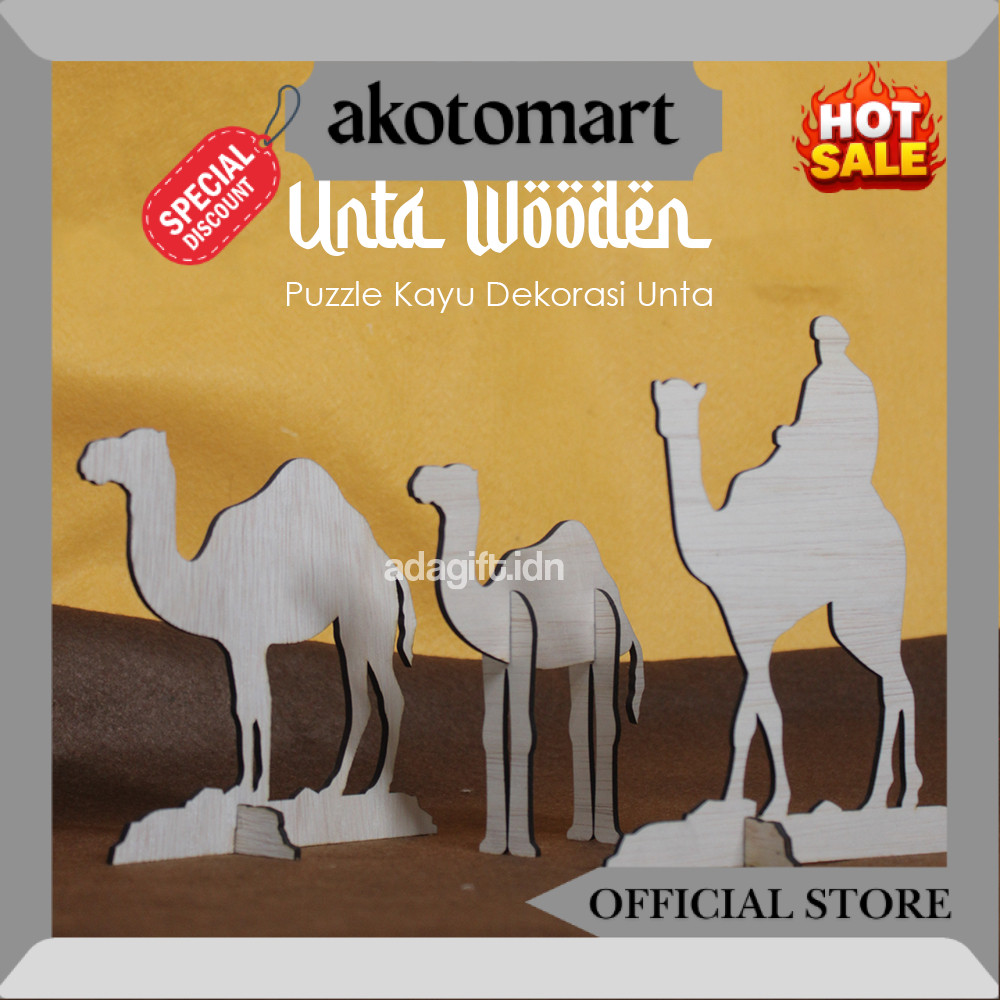 Unta Kayu Dekorasi Meja | Hiasan Idul Adha | Properti Foto Unta | Ramadhan RV