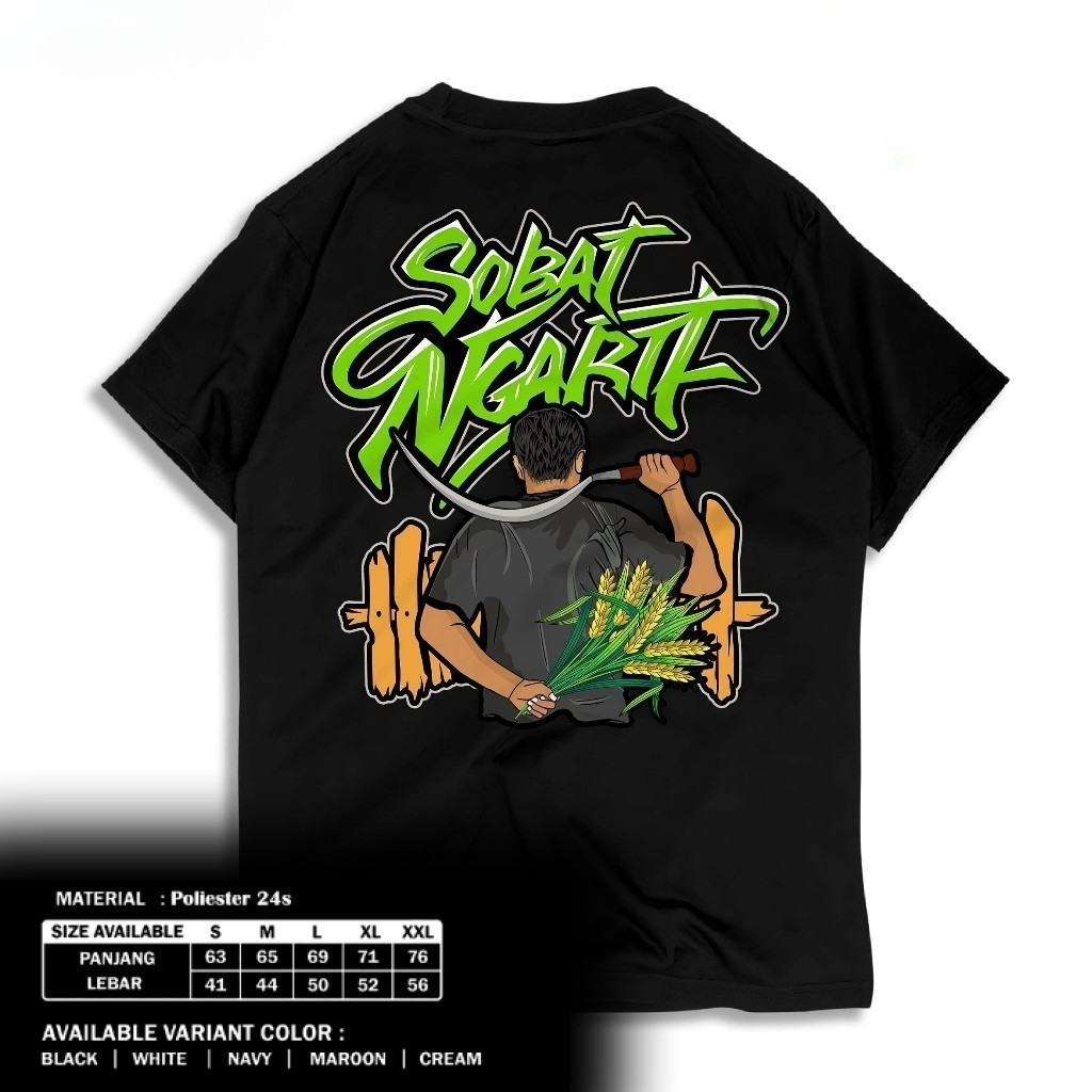 Kaos Sobat Ngarit -Baju Distro Tukang Ngarit Rumput Peternak Muda MilenialA3374