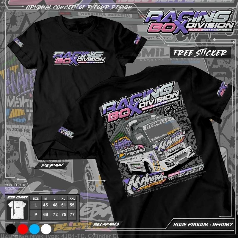 kaos truk racing box kaos truk terlaris/kaos truk terbaru/kaos truk oleng