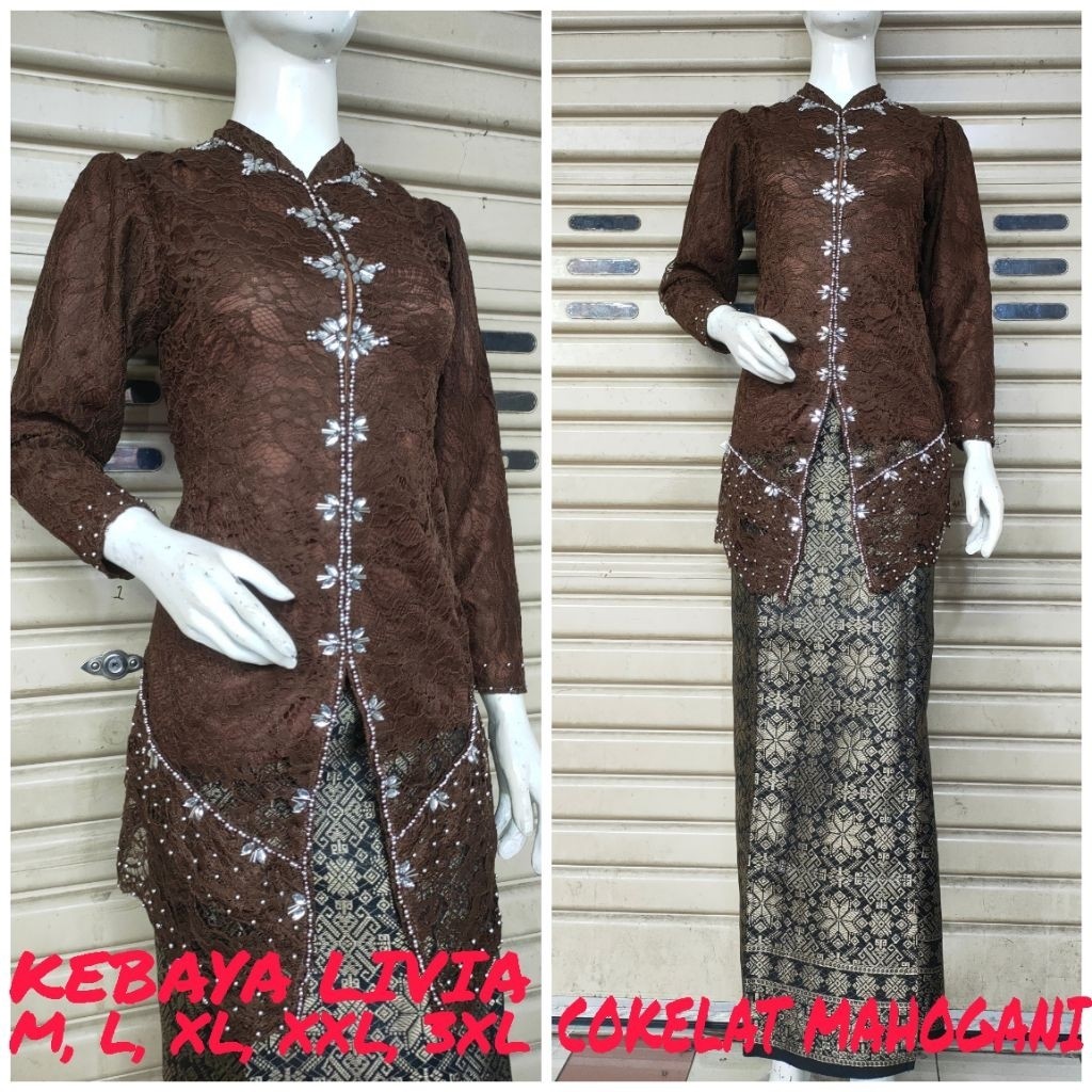 COD/FREE HIJAB/KEBAYA LIVIA PAYET MUTIARA BUSUI/KEBAYA BRUKAT PESTA KEKINIAN/KEBAYA WISUDA BRUKAT KE