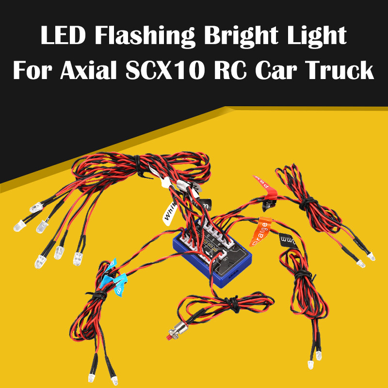 12 Ultra LED Simulation Flashing Bright Light RC Model Lights Kit System for 1/10 1/8 RC Drift HSP T