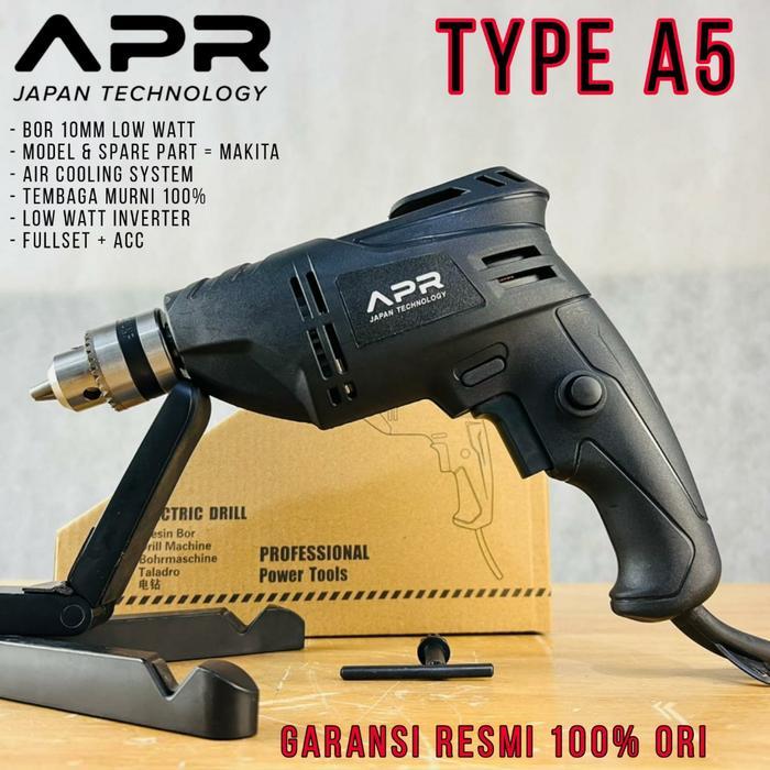 APR BOR AP05 PROMAX SERIES 10MM 220V 250WATT TENAGA SETARA 600WATT 0 3500RPM (KUALITAS D3WALT REAL )