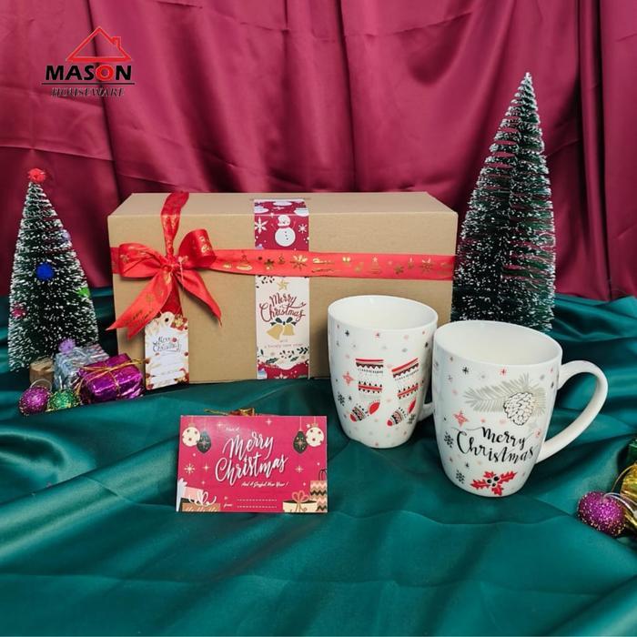 Mug Couple Natal / Hampers Mug Natal Couple / Kado Natal Premium Set - A