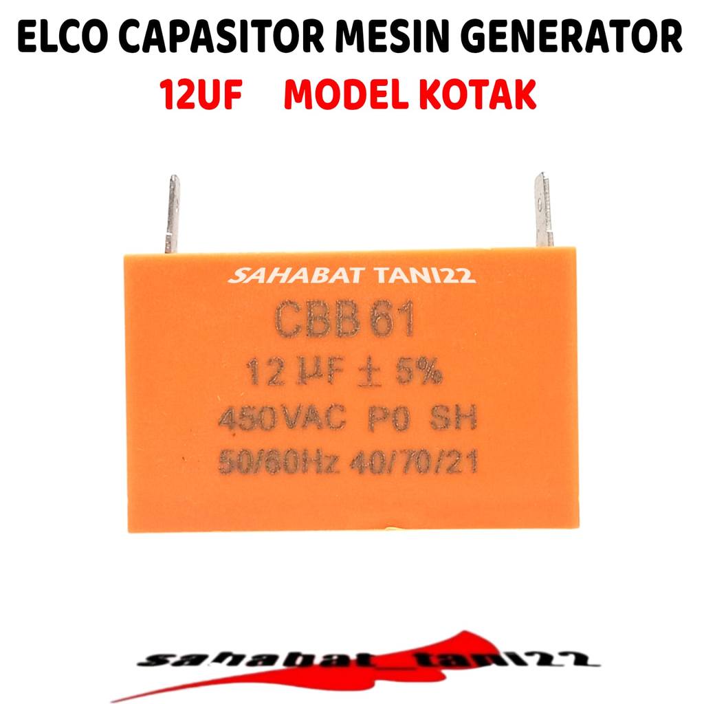 Kapasitor Genset 12UF 16UF 24UF Capasitor Generator Genset ET900 - 950 BODY KECIL Capasitor Genset E