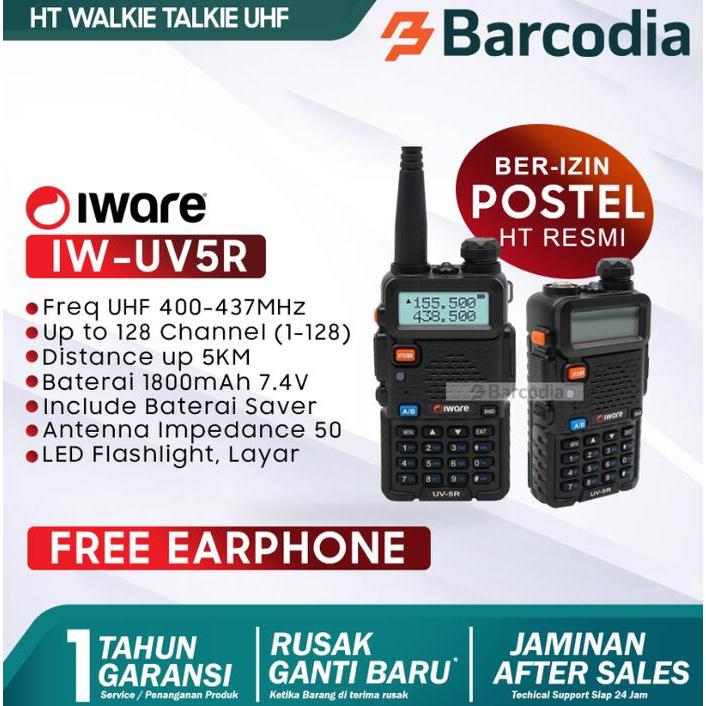 HT Iware UV5R PREMIUM Dual Band UHF VHF walkie talkie Radio Ht Handy talky Layar - 5 Watt
