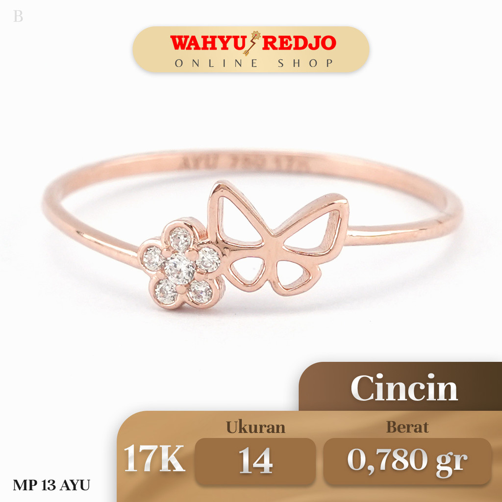 Cincin Emas Set Kupu Wahyu Redjo 17K Wahyu Redjo CC-17K-31050784-PMR